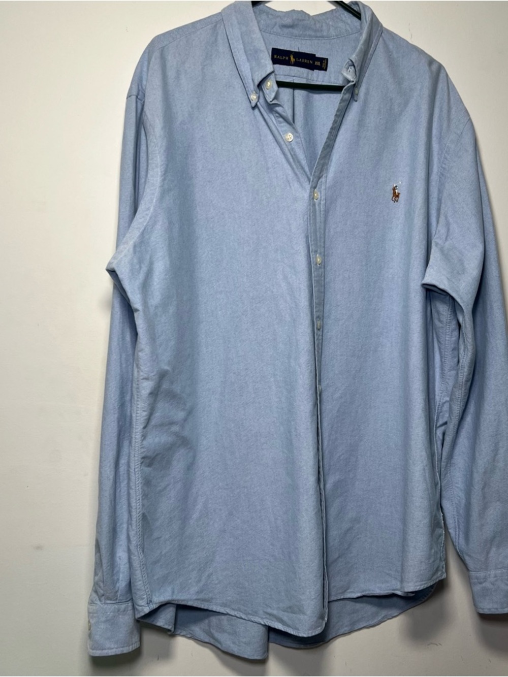 Ralph Lauren Men’s Light Blue Oxford Button Down Shirt XXL Pony Logo Classic Fit - Picture 3 of 13